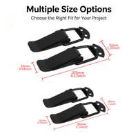 Kits de fixation universels pour capot de voiture en aluminium noir taille S, boucles de fixation, boucles enveloppantes, kits de course
