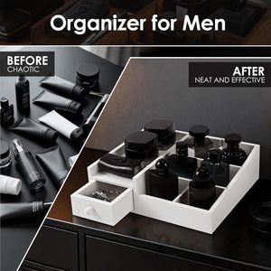 Boîte de rangement en bois pour parfum et maquillage, support pour rouge à lèvres et rasoir de cologne pour <span class=keywords><strong>homme</strong></span>, pour commode - Product Image 6