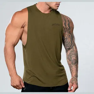 Nuevo chaleco logotipo personalizado camiseta sin mangas para hombre entrenamiento gimnasio Stringers y tanques de gran tamaño Stringer fit camisetas sin mangas