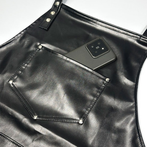 Pu Leather <b>Apron</b> Multi Pocket Waterproof Work <b>Apron</b> For Barber And Seafood Handling - Product Image 1