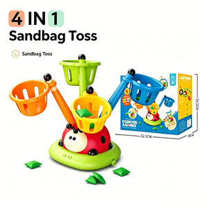 Jeu de divertissement sportif 4 en 1 : Ensemble de jeu RC Ladybug Machine, Lanceur de fusées et Jeu de lancer d'anneaux, Jouets de sport pour l'extérieur et l'intérieur - Product Image 1