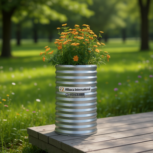 Jardinière en acier Allbaca International, 15,7 x 15,7 x 26,8 pouces, style rustique, revêtement poudré, pot à fleurs - Product Image 2