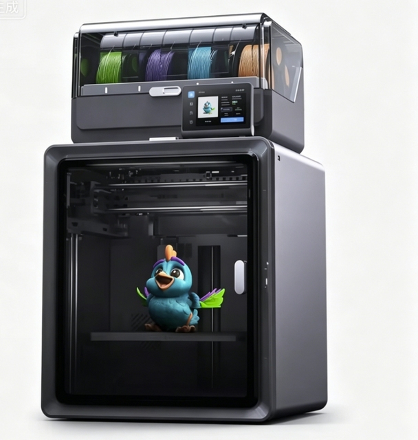 Small Scale Industrial 3D Printer for Home School with Multicolor Fast Speed Printing up 250mm/s Enclosed Desktop FDM 3D Printer
