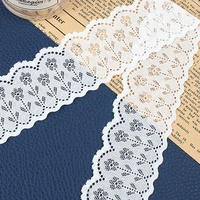 Livraison rapide en stock, dentelle florale 4 cm, dentelle blanche en tricot warpé, dentelle en spandex pour robe de mariée exquise