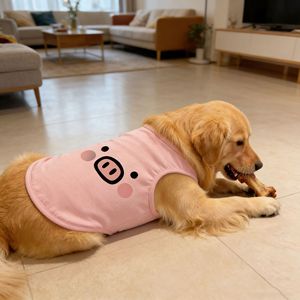 Vêtements pour chiens de compagnie, toutes saisons, style décontracté, imprimé cochon rose super mignon, gilet doux pour la peau, pour grandes races Golden Retriever <span class=keywords><strong>Labrador</strong></span> - Product Image 5