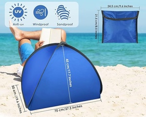 เต็นท์ชายหาดสำหรับสุนัข ที่บังแดดสำหรับสัตว์เลี้ยง แบบพกพาขนาดเล็ก ป้องกันศีรษะจากแสงแดด ทำจากวัสดุโพลีเอสเตอร์ สำหรับตั้งแคมป์กลางแจ้ง - Product Image 5
