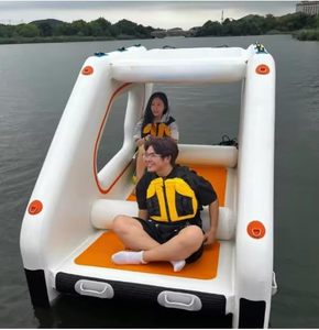 Hot Sale PVC Inflatable Floating <b>Yacht</b> Boat Water House 4 Person Capacity Luxury Water Floating Villa for Pool Lake Water Sports - Product Image 5