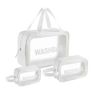 Logo Customize Travel Transparent Pink TPU <b>Zip</b> Cosmetic Bag <b>Pouch</b> Clear Makeup Bags - Product Image 2
