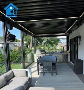 Kit de pergola de <span class=keywords><strong>terrasse</strong></span> imperméable de belvédère de jardin extérieur en aluminium Sweet Home avec lumière RVB - Product Image 3
