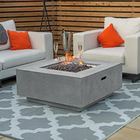 Table de foyer rectangulaire moderne au propane pour extérieur et intérieur, mobilier de cheminée, chauffage de terrasse