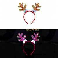 Serre-tête lumineux de Noël style lettre, bandeau néon fluorescent pour adultes et enfants, idéal pour la décoration de fêtes