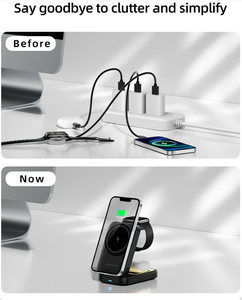Produk tren 2025 pengisi daya nirkabel magnetik lipat 3 <span class=keywords><strong>in</strong></span> 1 untuk ponsel gadget pintar baru untuk pengisian daya multi-perangkat - Product Image 4