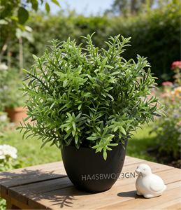 Bonsaï artificiel de 24 cm, type <span class=keywords><strong>romarin</strong></span>, en pot noir, pour décoration de petits espaces, étagères et jardins - Product Image 3