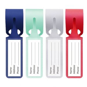 Etiqueta de Equipaje de PU Antipérdida, Ligera y de Color Puro, Moderna - Product Image 1