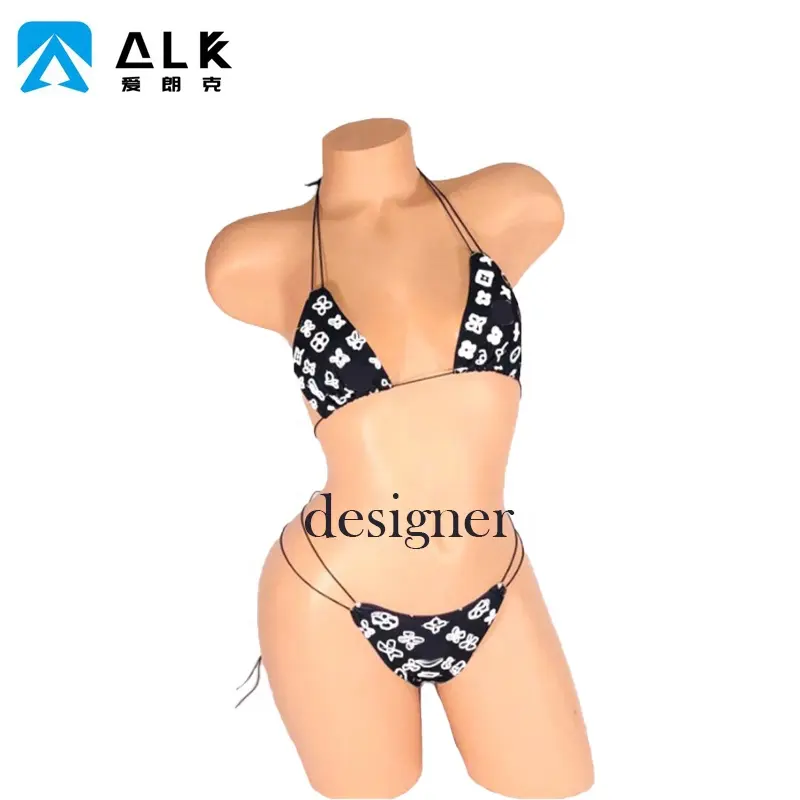 Tùy Chỉnh Kỳ Lạ Dancewear Thiết Kế Vũ Nữ Thoát Y Trang Phục Sexy Lingerie Fishnet Bikini Set Với Logo