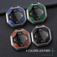 Housse de protection de clé de voiture en alliage de zinc et cuir de luxe, anti-rayures, pour clé intelligente, accessoires de style automobile, compatible avec Jetour