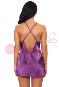 Lingerie Sexy Babydoll in Pizzo Trasparente Rosa con Bretelle Incrociate sulla Schiena - Product Image 6