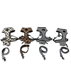 Arnés para perros ajustable de diseñador de moda para mascotas, collar de correa para mascotas con estampado de etiqueta personalizada de lujo, conjunto de chaleco para el pecho - Product Image 6