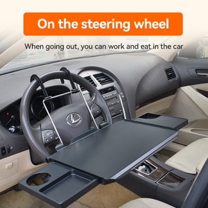 Diseño creativo de dos caras ABS Tesla coche organizador volante asiento trasero portátil bandeja plegable soporte de teléfono para viajes - Product Image 4