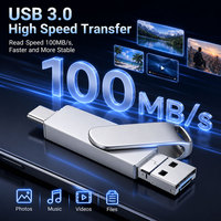 Clé USB Nandstor OEM 3 en 1 en métal, clé USB OTG pour iPhone/Android, clé USB multi-interface