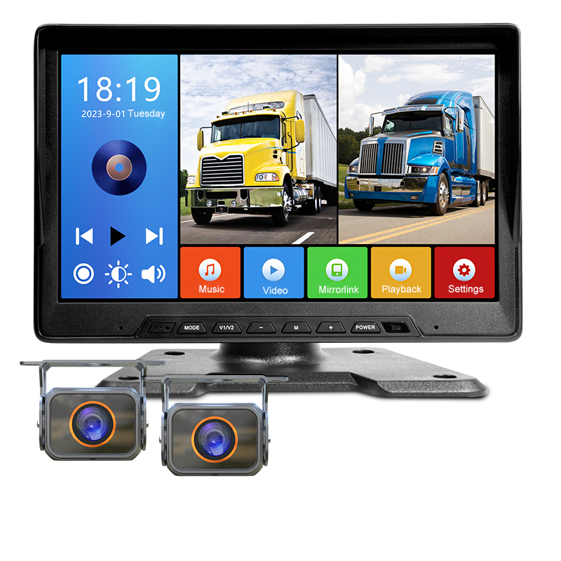 เครื่องบันทึกภาพ MP5 DVR ขนาด 10.1 นิ้ว 2 ช่อง + กล้อง 2 ตัว