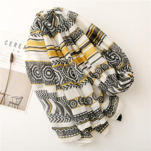 Venta al por mayor 2022 Venta caliente Malasia Tudung ancho impreso chales de alta calidad estilo Pop Bohemia suave algodón bufanda musulmán Hijabs - Product Image 2