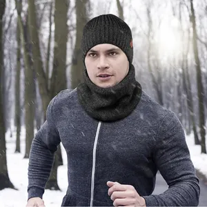 Caldo inverno lavorato a maglia berretto con risvolto freddo morbido caldo cappelli da sci Unisex