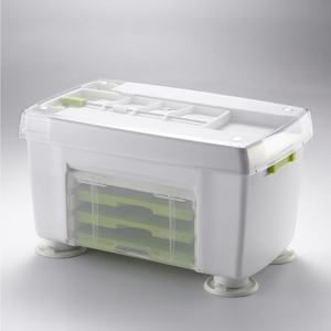 Coupe-légumes spiralé pliable à manivelle avec plusieurs lames et tiroir de rangement pour la cuisine à domicile - Product Image 1