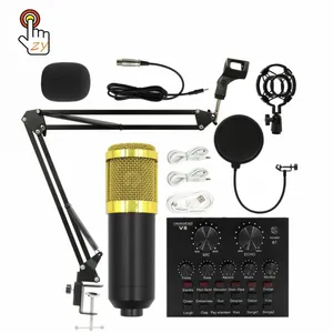 Kits de micrófono de estudio con tarjeta de sonido V8, condensador profesional BM800 para grabación de ordenador, Podcast, TikTok