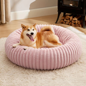 Nouveau lit pour chien en forme de beignet en fourrure, luxueux, confortable, rond, lavable, coussin chaud pour animaux de compagnie - Product Image 3