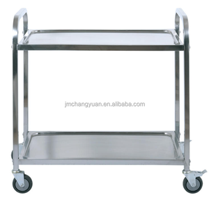 Chariot <span class=keywords><strong>de</strong></span> cuisine à 2 niveaux en acier inoxydable pour la restauration et l'hôtellerie, chariot <span class=keywords><strong>de</strong></span> service alimentaire - Product Image 2