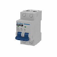 Interruptor Miniatura DC Retardante de Llama Solivo 2P 16A 500V DC CE para Sistemas de Energía Solar Fotovoltaica y de Corriente Continua