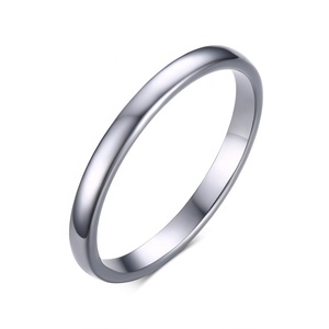 Bague en tungstène pour fille Wowem, couleur unie, mince, bombée, noir, or Rose, argent, <span class=keywords><strong>Alliance</strong></span>, tenue quotidienne, 2mm - Product Image 4