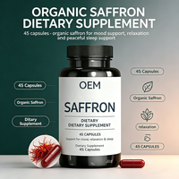 Capsules d'extrait de safran en marque blanche 88,5 mg, standardisées à 2 % de safranal et 3 % de crocine, pour l'équilibre de l'humeur et le soutien du bien-être émotionnel