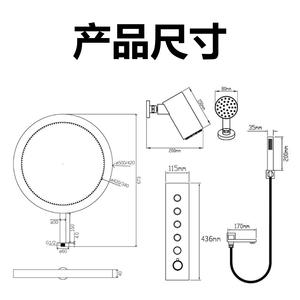 Juego de ducha termostática Dipsi King 59A de latón con pantalla digital inteligente, ducha de lluvia multifuncional para baño - Product Image 4