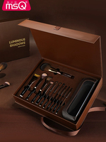 MSQ11PCS – Nouveaux ensembles de pinceaux de maquillage professionnels de haute qualité en poils synthétiques écologiques pour le visage : pinceau plat, pinceau éventail, pinceau correcteur, pinceau eyeliner