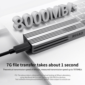 Rihao <span class=keywords><strong>Thunderbolt</strong></span> 5 m. 2 NVMe 80Gbps <span class=keywords><strong>HDD</strong></span> bao vây hỗ trợ 2280 8TB bên ngoài Đĩa cứng trường hợp USB C Docking Station SSD - Product Image 3