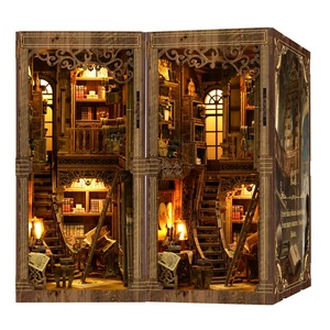 Kit de fabrication de nichoir à livres, bricolage miniature, MDF écologique, puzzles en bois 3D, nichoir à livres à faire soi-même <span class=keywords><strong>pour</strong></span> adultes - Product Image 1