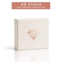Boîte à tiroir rigide mate ivoire avec emblème géométrique en feuille d'or rose, emballage cadeau personnalisé pour boucles d'oreilles et bijoux
