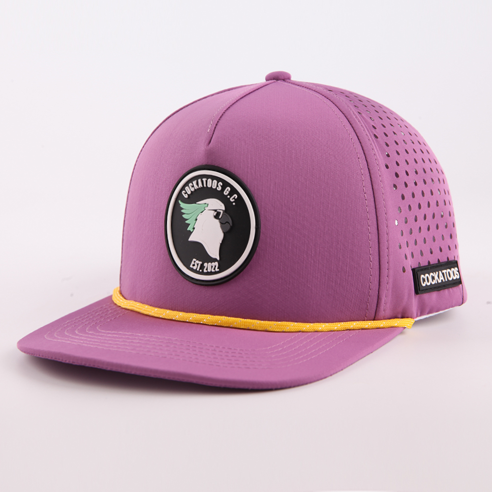 Custom 5 Panel Rubber Patch Label Flat Bill Hip Hop Caps