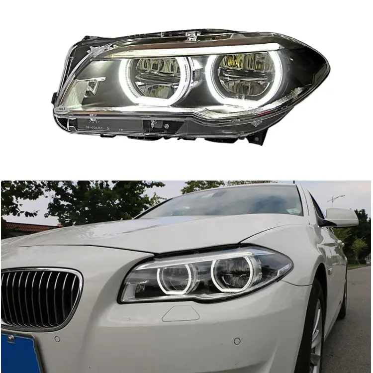 Lampu depan LED F10 untuk BMW F10 lampu depan eu ditingkatkan ke 5 seri mata LED lampu berlari harian