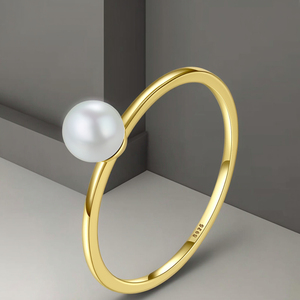 Anelli Girevoli da Donna Placcati Oro 9k con Perle Imitazione, Anello Singolo Grande in Argento per Matrimonio da Uomo, Vendita all'Ingrosso - Product Image 1