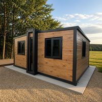 Maison conteneur pliable extensible en bois pour le glamping et l'hébergement temporaire