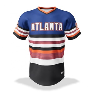 Custom Sublimated Throwback Uniform <b>Tshirts</b> Tees Shirts Mesh Fabric v Neck <b>Baseball</b> Pullover Jerseys - Product Image 1