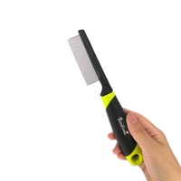 Imilive Nouveau Peigne Anti-Puces et Anti-Lentes en Acier Inoxydable et Plastique pour Animaux de Compagnie Brosse à Poils pour Chats et Chiens