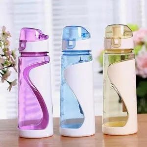 Plastic space cup sports cup outdoor portable car suction LOGO kettle with cups colorful bottles water hold plastic bottle