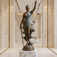Statue d'art métallique sur mesure, taille réelle, bronze doré, statue de la Déesse de la Justice