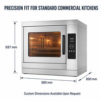 Four électrique professionnel en acier inoxydable pour boulangerie, équipement de cuisine durable, puissance 9,5 kW, garantie 1 an pour les boulangeries
