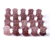 Vente en gros vrac de pierres précieuses cristal fraise quartz fleur bracelet à breloques design charmes sculpture pour bracelet fabrication de bijoux DIY