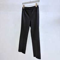 Pantalon en cuir véritable pour femme, taille haute, coupe slim, extensible, en peau de mouton, jambe droite, pour le streetwear